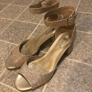 Gold block heels size 8- great condition